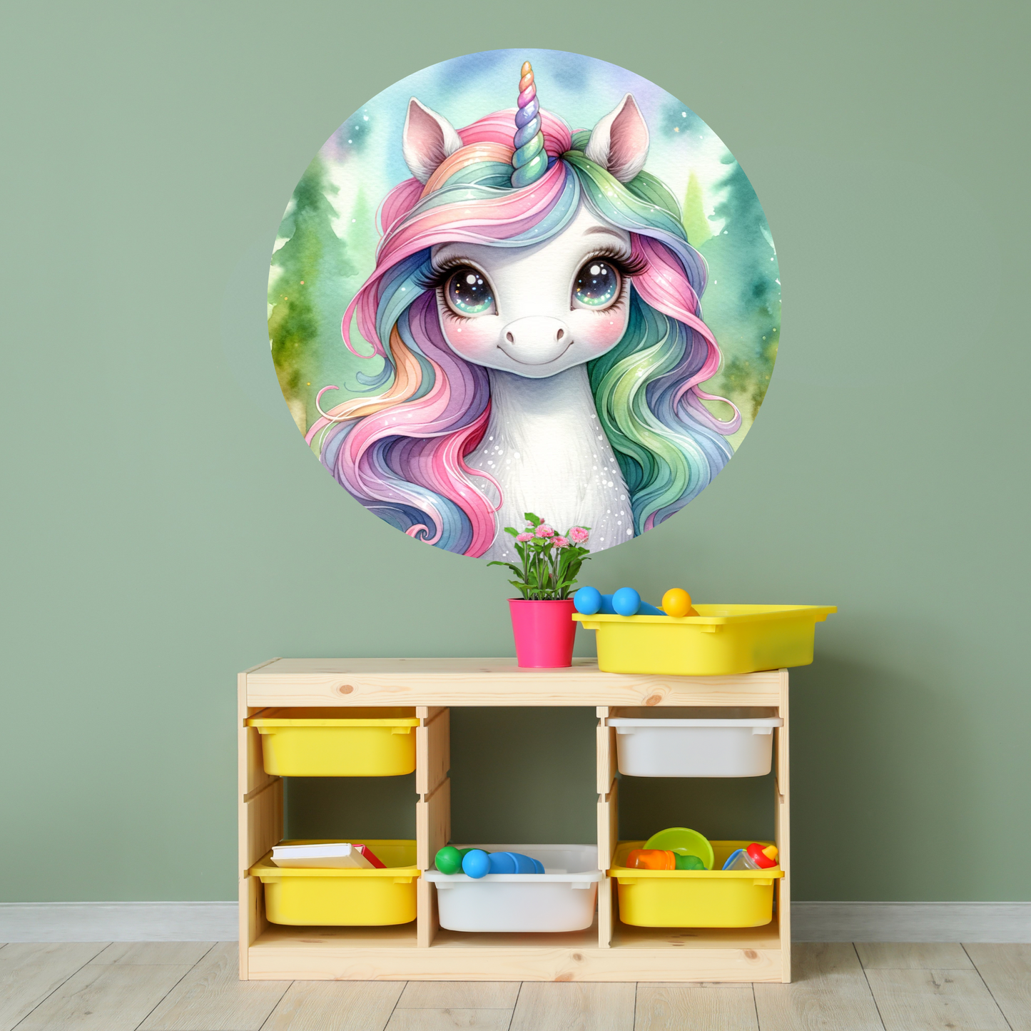 Round Wall Sticker – “Unicorn"