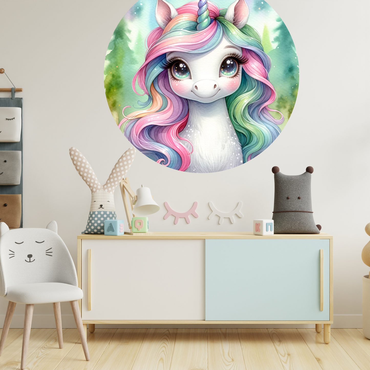 Round Wall Sticker – “Unicorn"