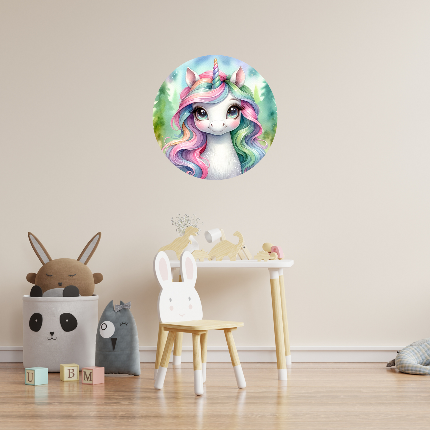 Round Wall Sticker – “Unicorn"