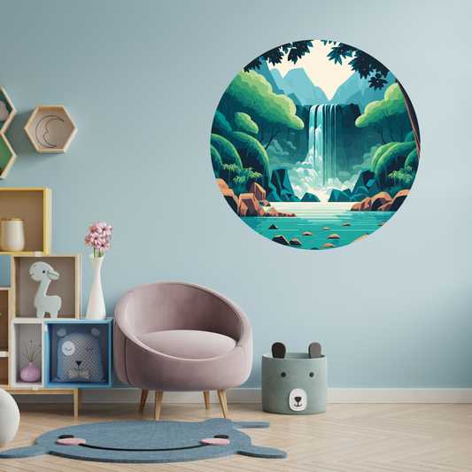 Round Wall Sticker – “Waterfall"
