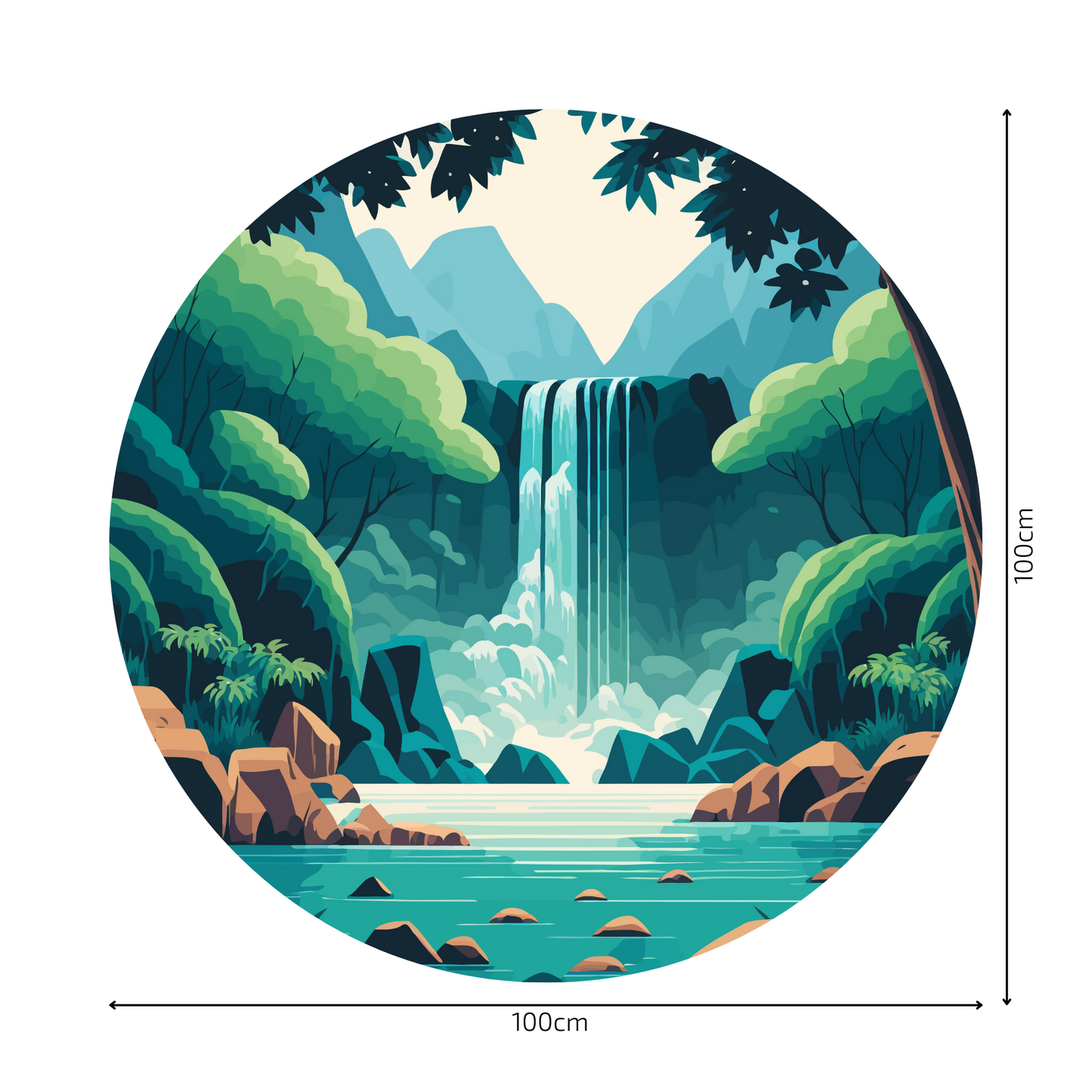 Round Wall Sticker – “Waterfall"