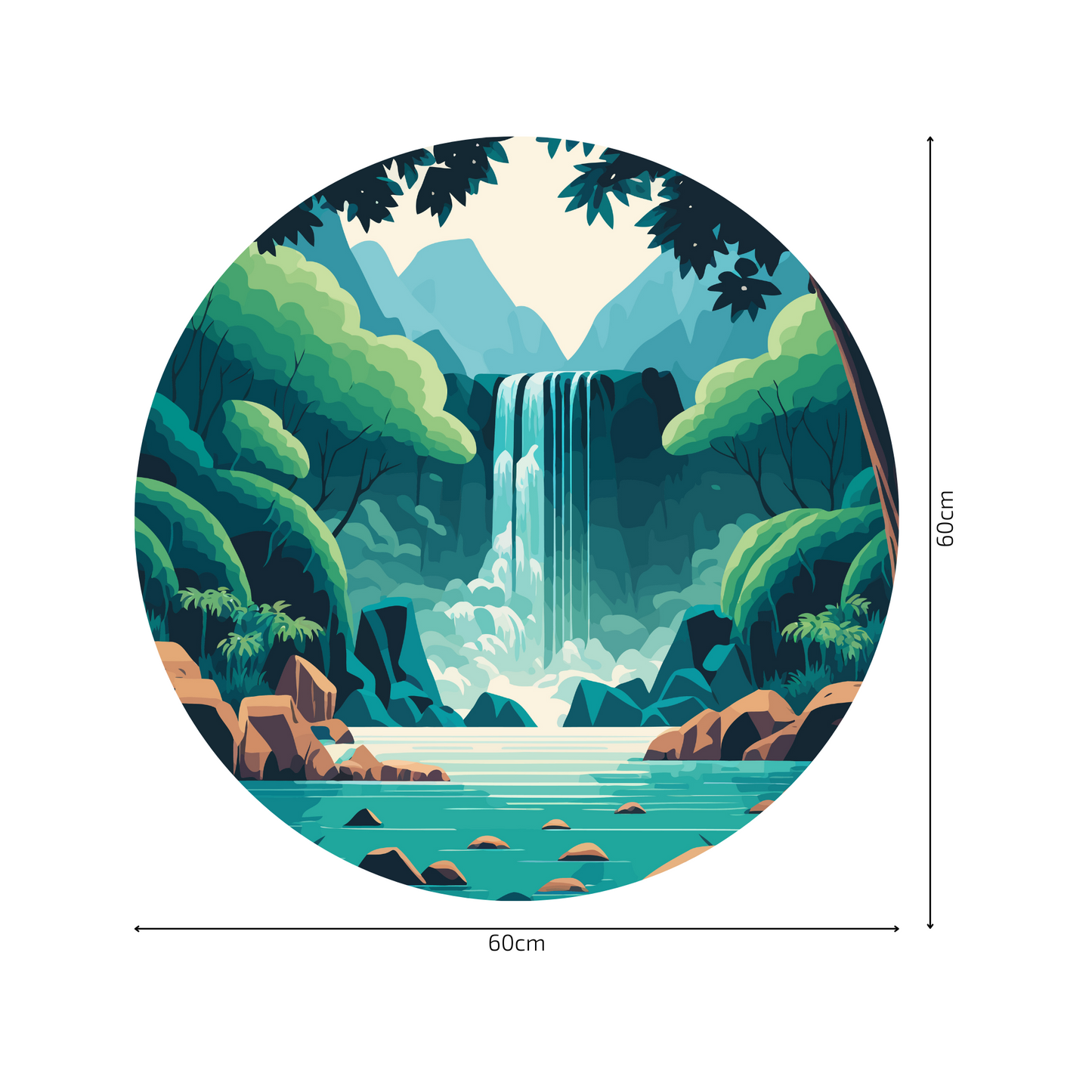 Round Wall Sticker – “Waterfall"