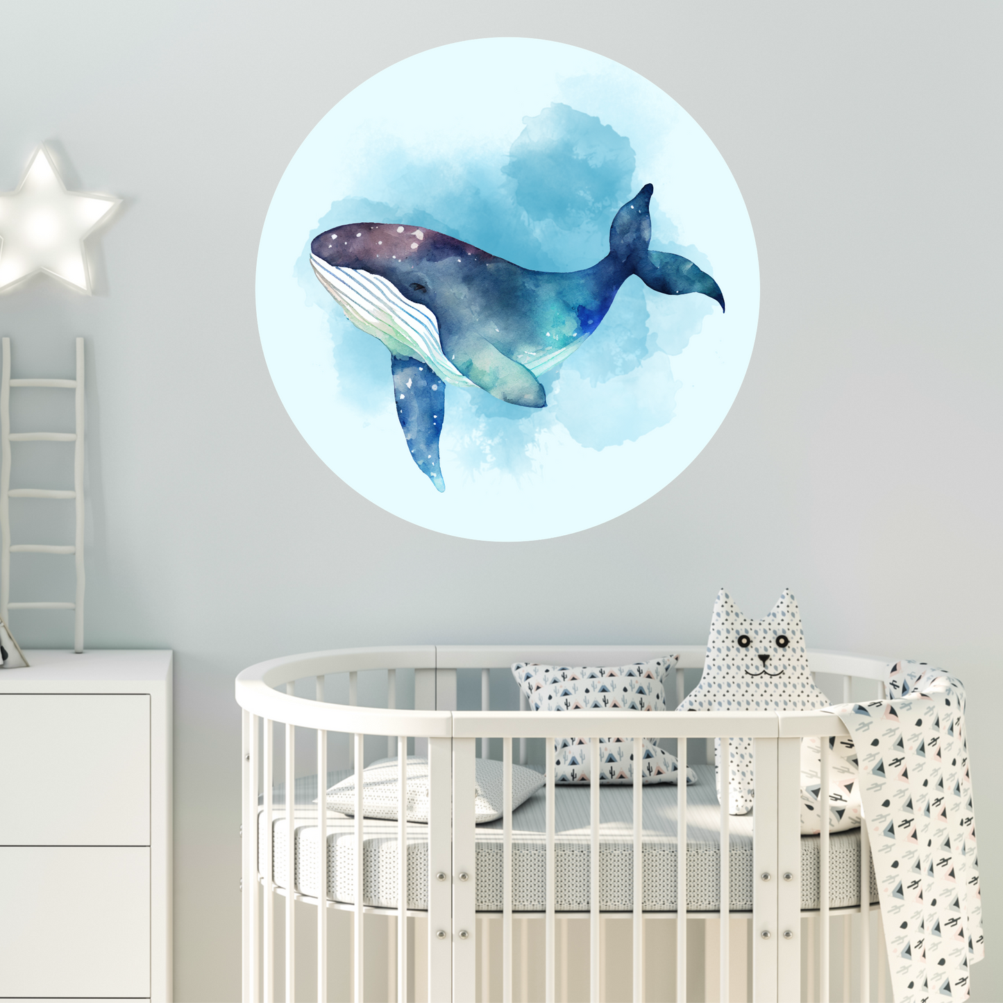 Round Wall Sticker – “Whale"