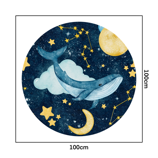 Round Wall Sticker – “Whale in the Starry Sky”
