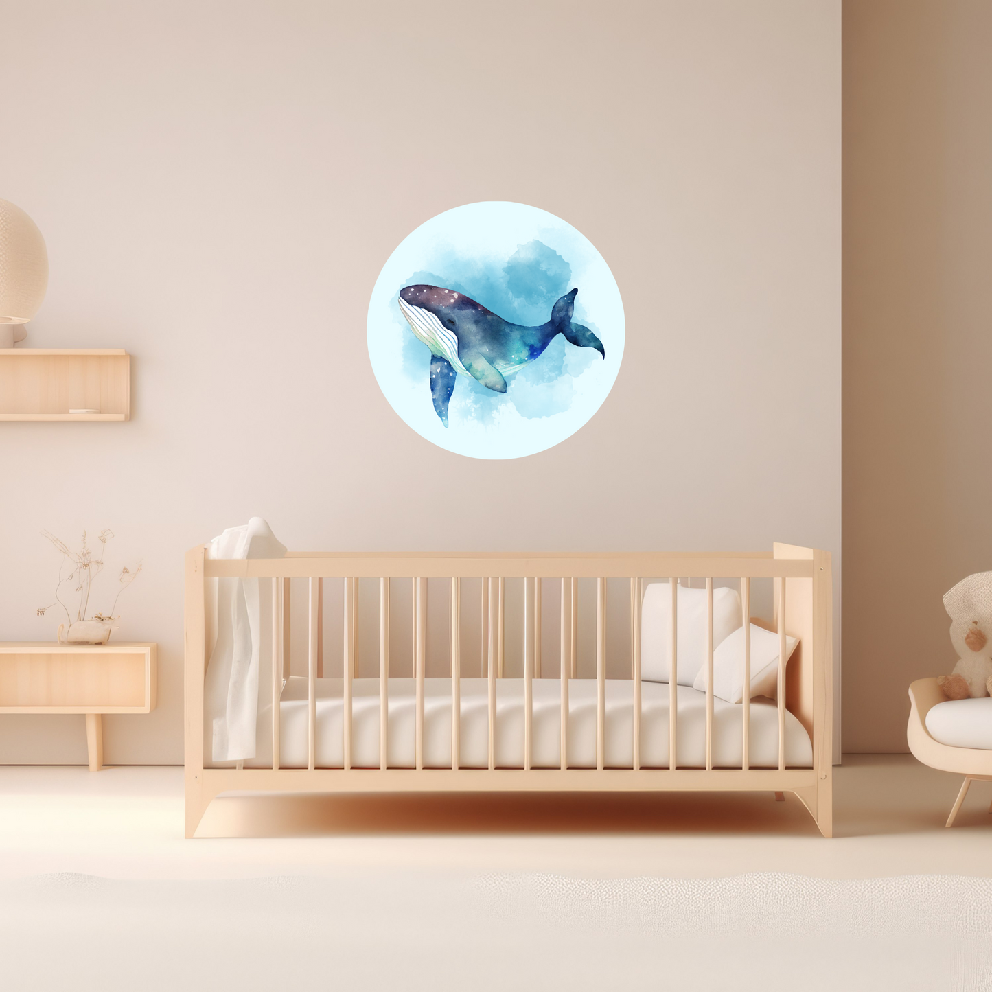 Round Wall Sticker – “Whale"
