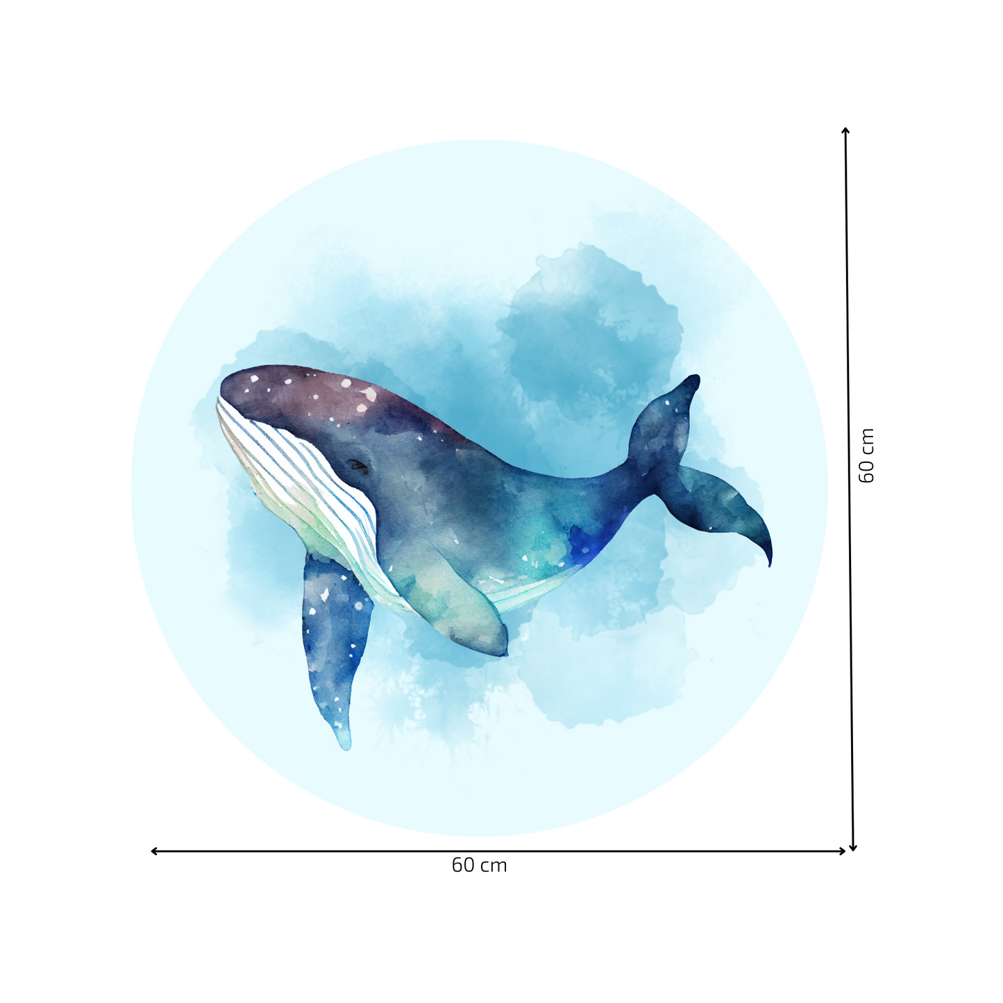 Round Wall Sticker – “Whale"