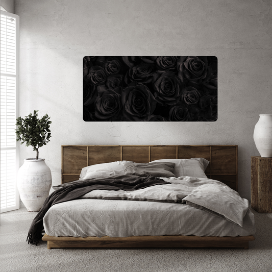 Self-Adhesive Textile Painting –  Black Roses
