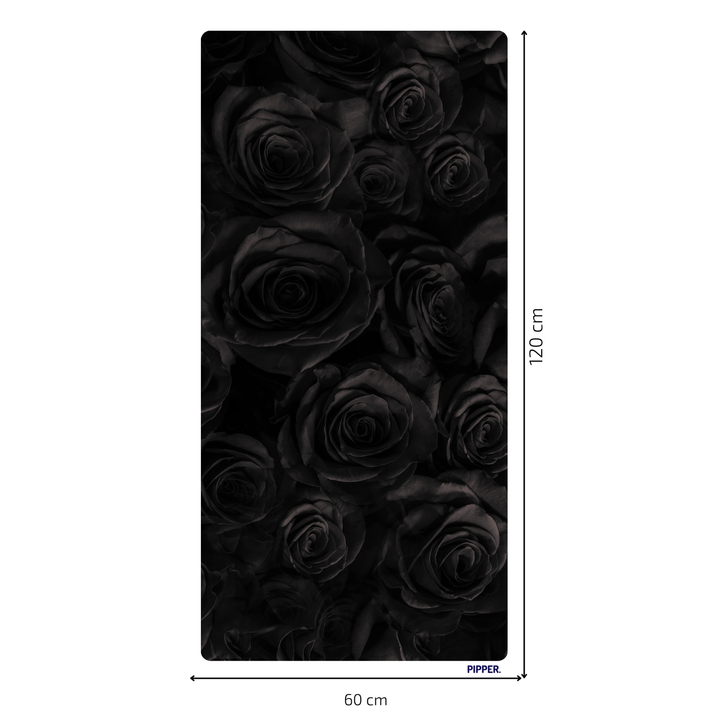 Self-Adhesive Textile Painting –  Black Roses
