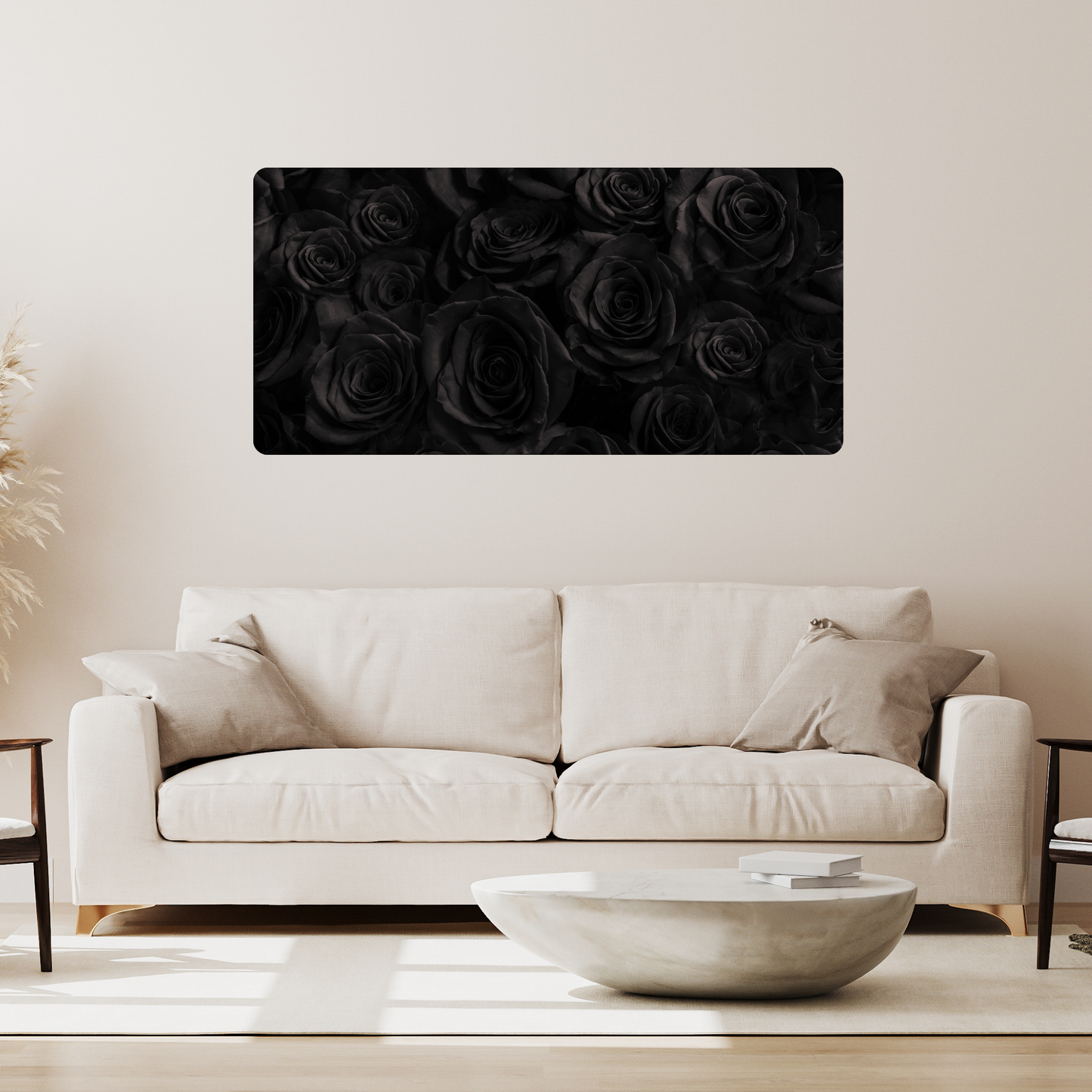 Self-Adhesive Textile Painting –  Black Roses