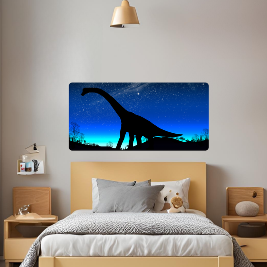 Self-Adhesive Textile Painting – Dinosaur with Night Sky