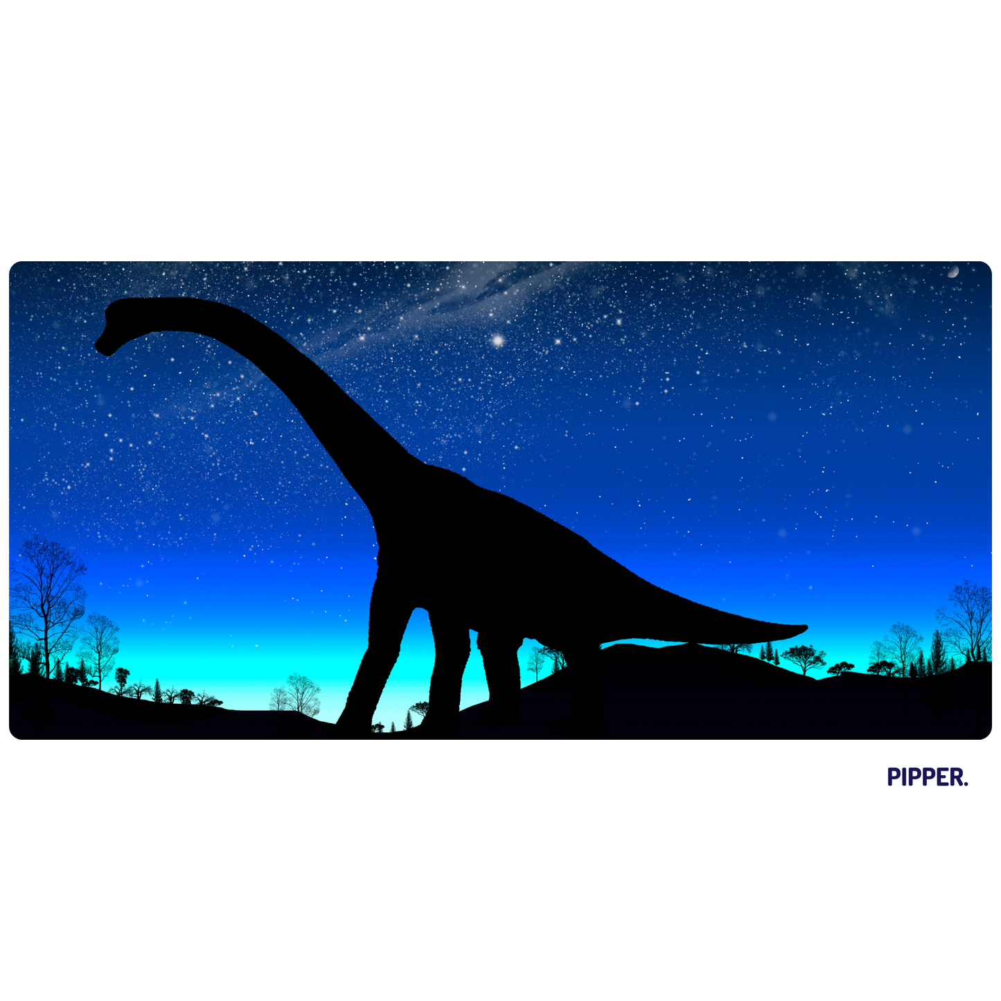 Self-Adhesive Textile Painting – Dinosaur with Night Sky