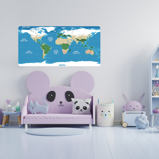 Self-Adhesive Textile Painting – Kids' World Map