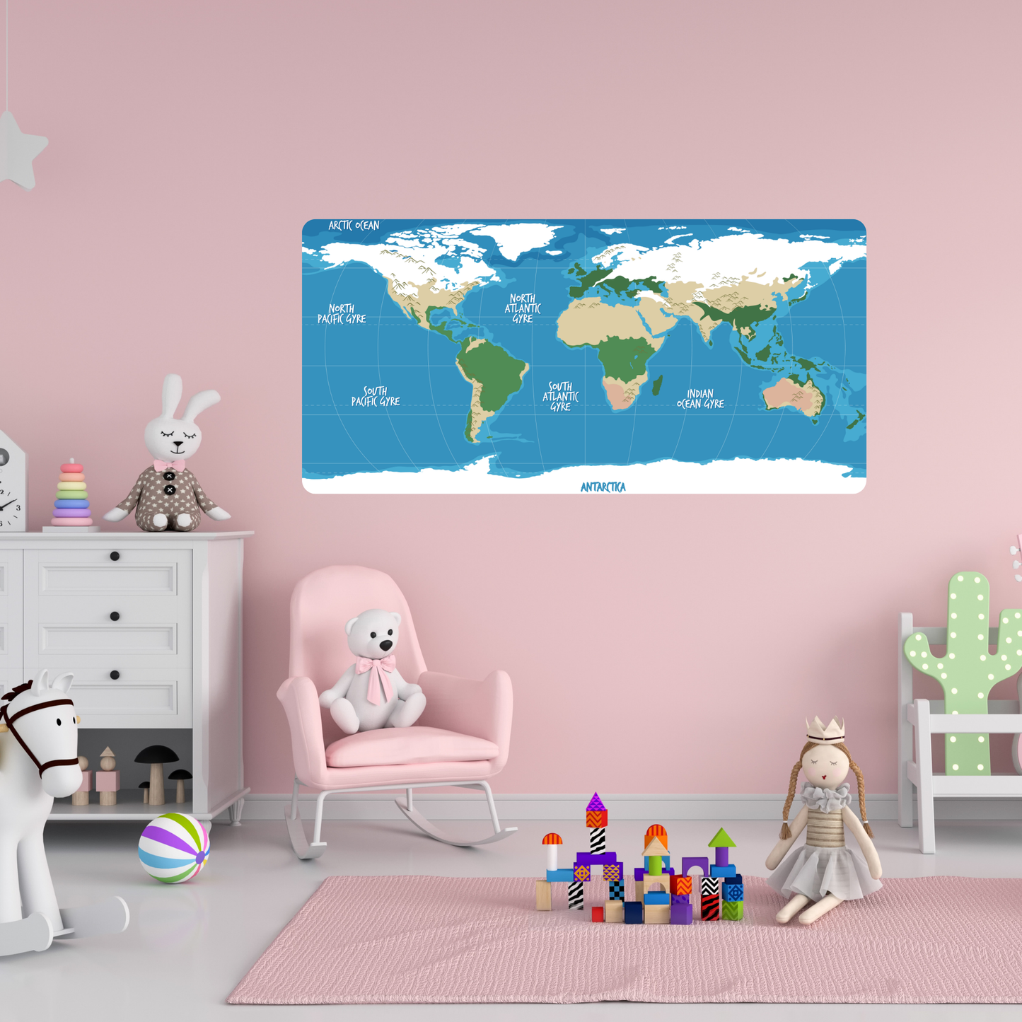 Self-Adhesive Textile Painting – Kids' World Map
