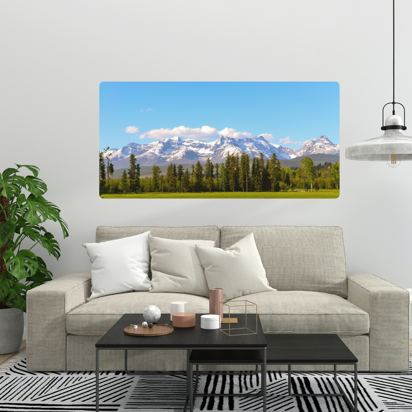 Self-Adhesive Textile Painting – Snowy Mountains