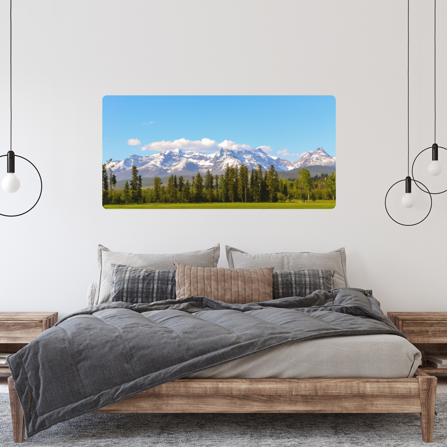 Self-Adhesive Textile Painting – Snowy Mountains