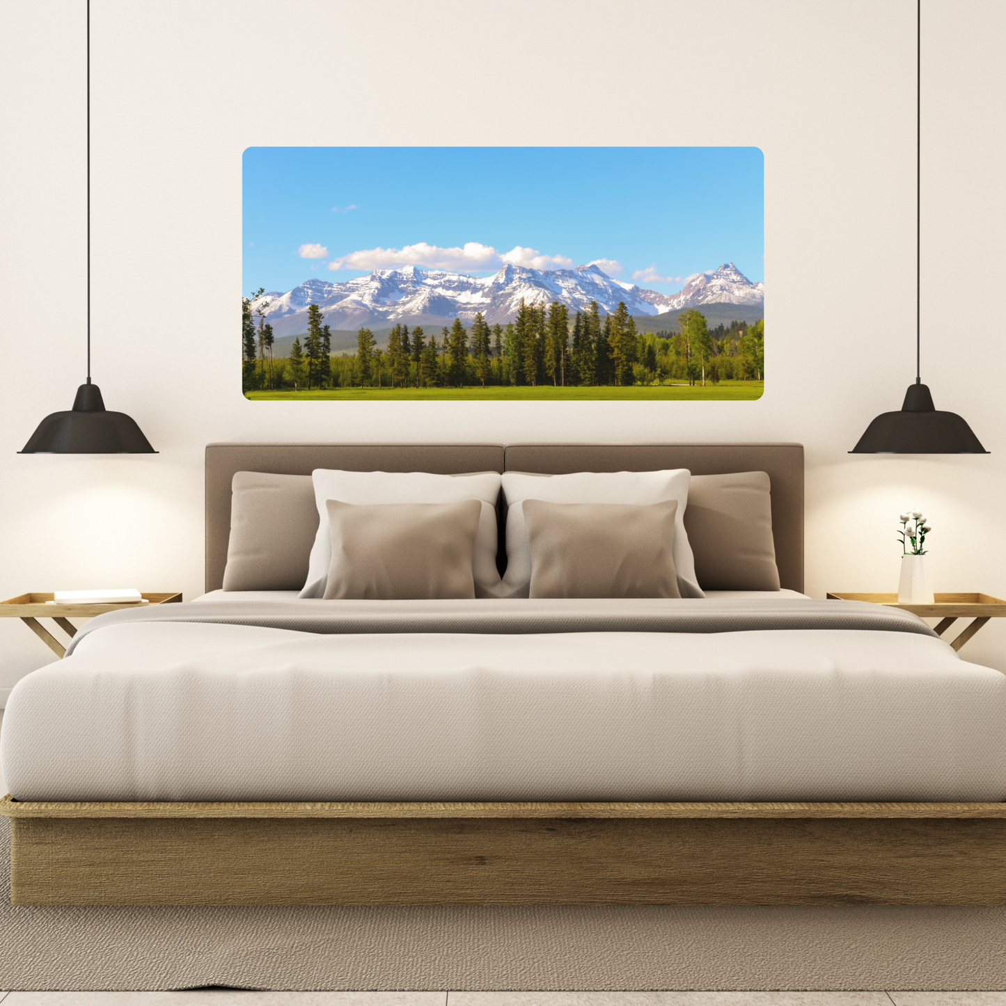 Self-Adhesive Textile Painting – Snowy Mountains