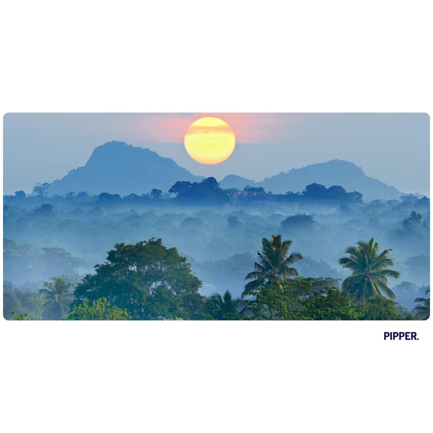 Self-Adhesive Textile Painting – Sunrise Over the Jungle