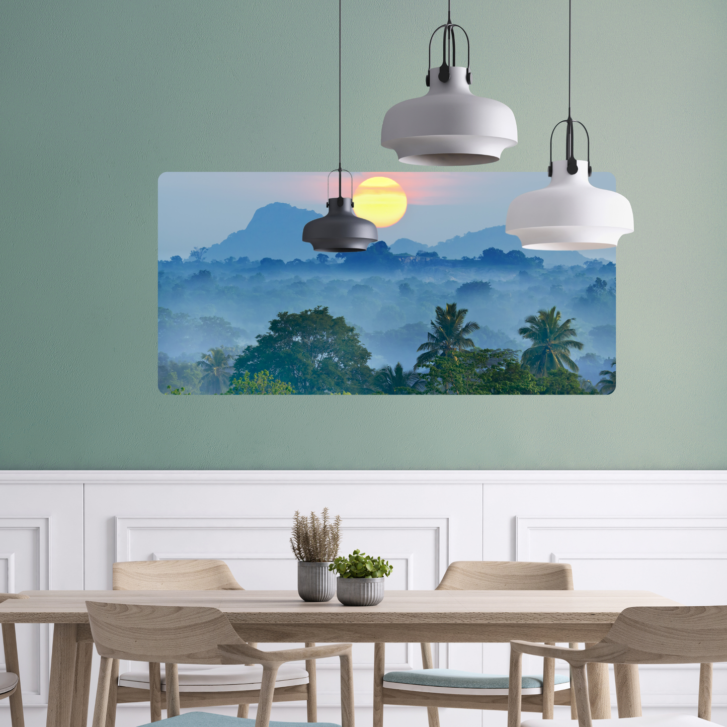 Self-Adhesive Textile Painting – Sunrise Over the Jungle