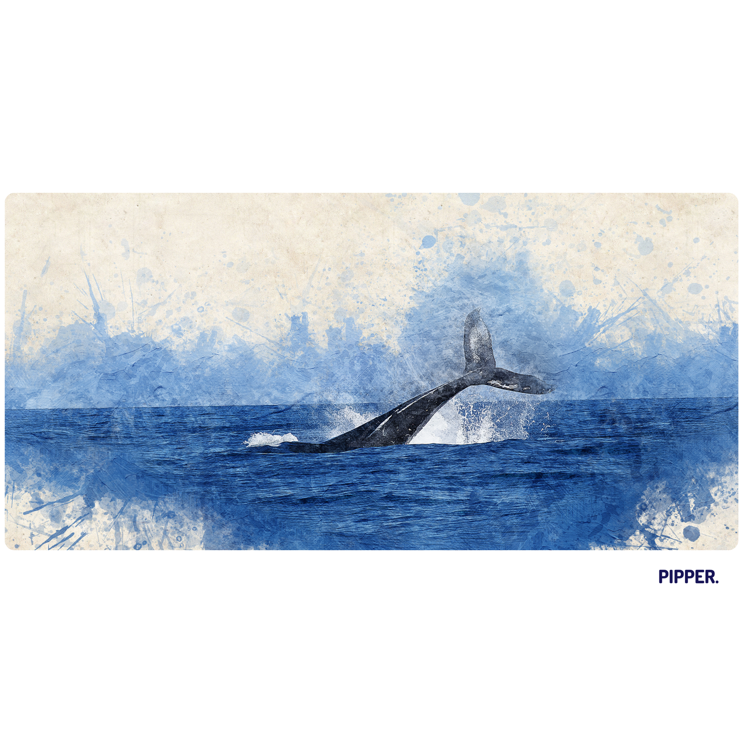 Self-Adhesive Textile Painting – Whale in the Ocean