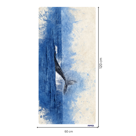 Self-Adhesive Textile Painting – Whale in the Ocean