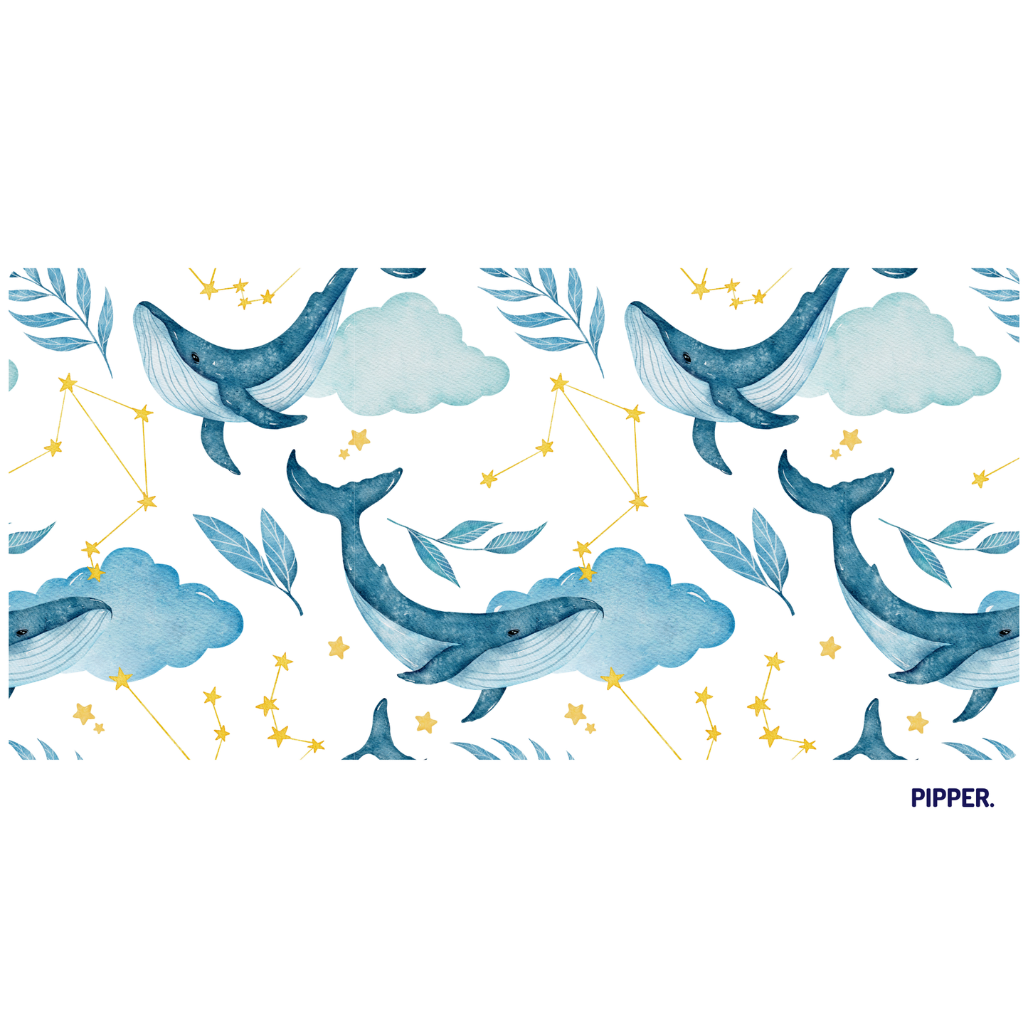 Self-Adhesive Textile Painting – Whales in the Sky