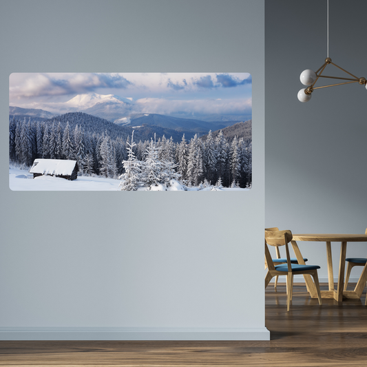 Self-Adhesive Textile Painting – Winter in the Mountains