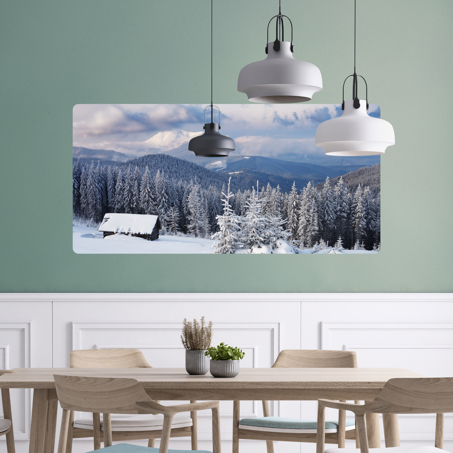 Self-Adhesive Textile Painting – Winter in the Mountains