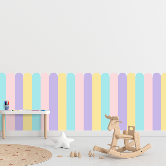 Self-Adhesive Textile Wallpaper – Arch – Pastel Shades 3
