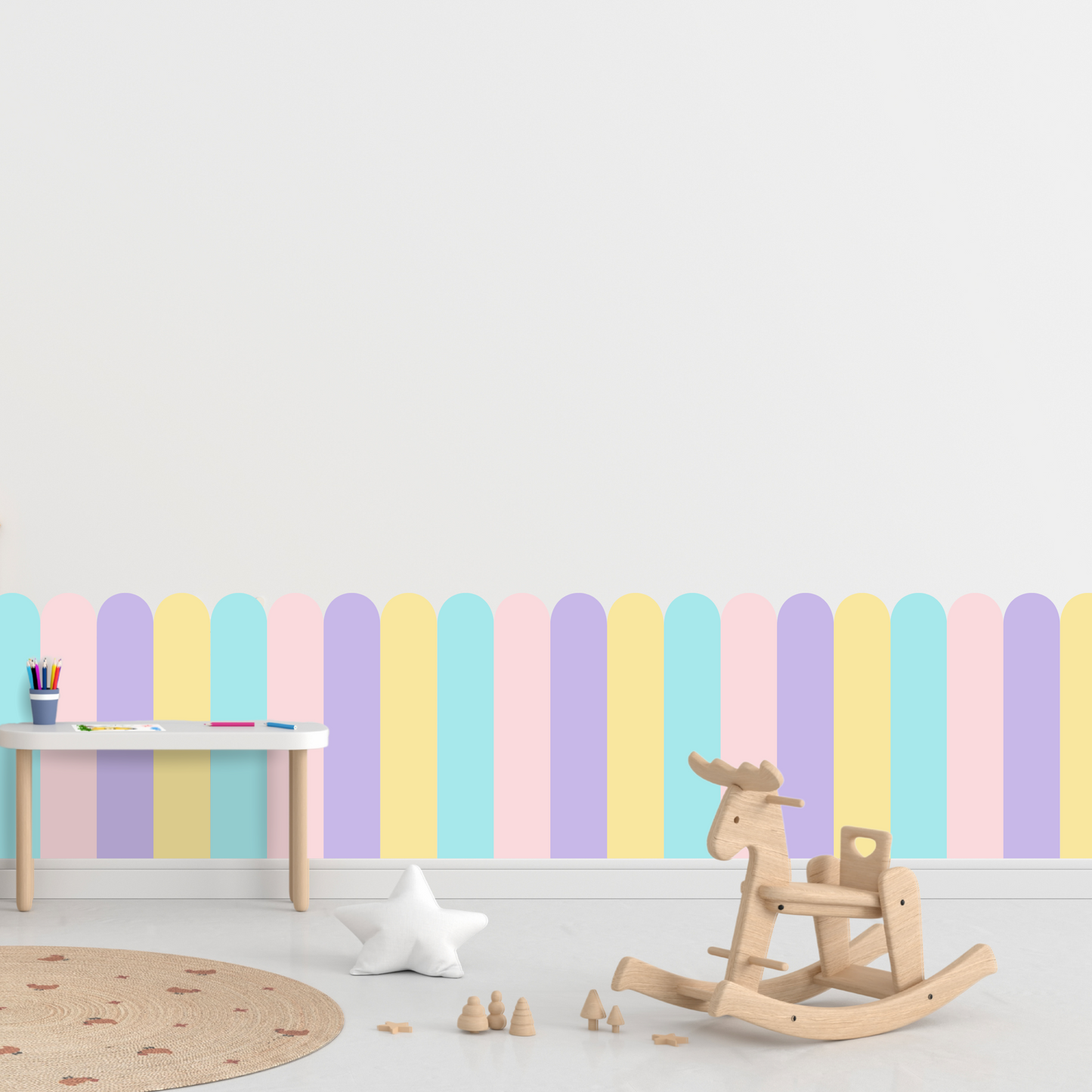 Self-Adhesive Textile Wallpaper – Arch – Pastel Shades 3
