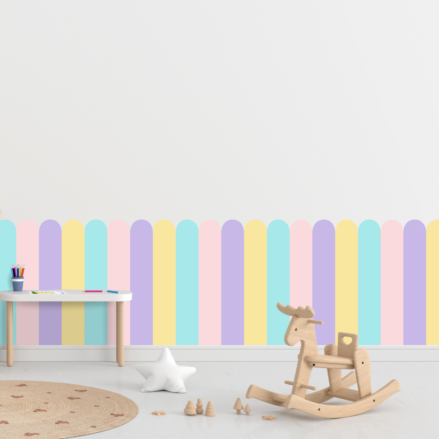 Self-Adhesive Textile Wallpaper – Arch – Pastel Shades 3