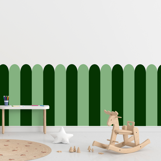 Self-Adhesive Textile Wallpaper – Arch – Bottle Green Shades