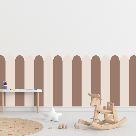 Self-Adhesive Textile Wallpaper – Arch – Brown Shades