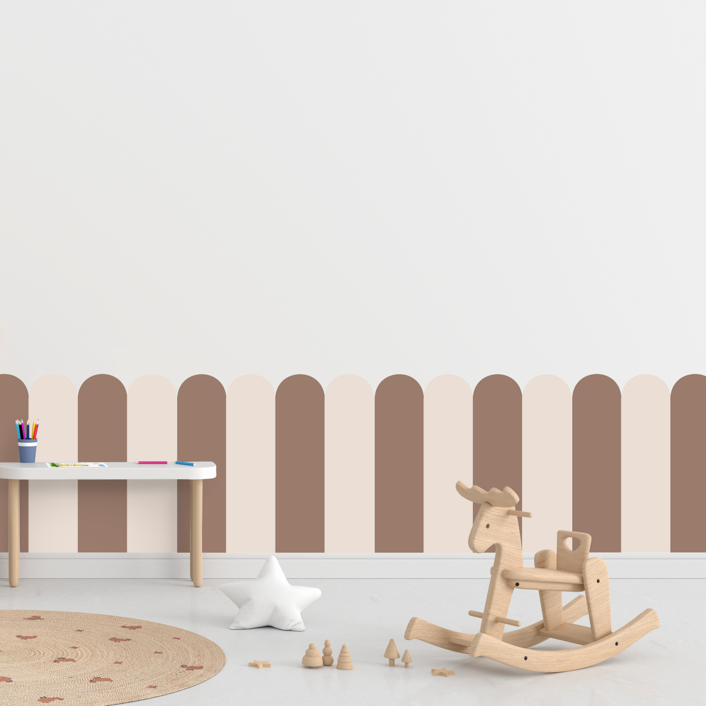 Self-Adhesive Textile Wallpaper – Arch – Brown Shades