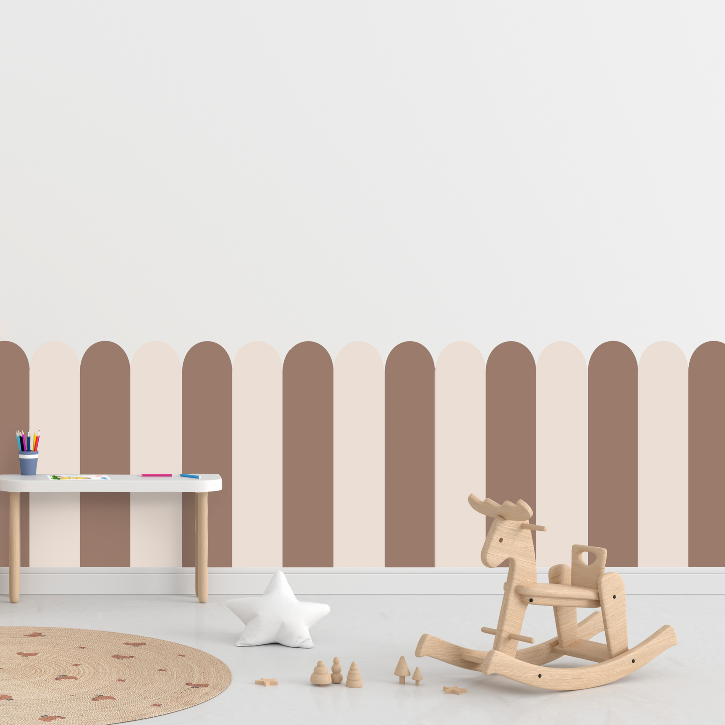 Self-Adhesive Textile Wallpaper – Arch – Brown Shades