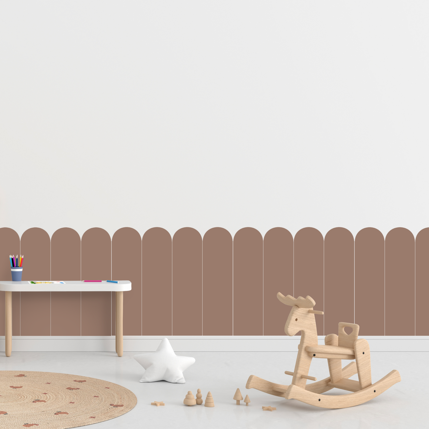 Self-Adhesive Textile Wallpaper – Arch – Brown Shades