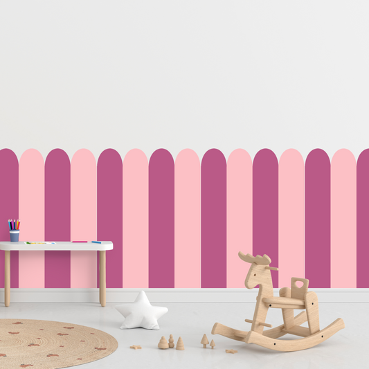 Self-Adhesive Textile Wallpaper – Arch – Candy Pink Shades