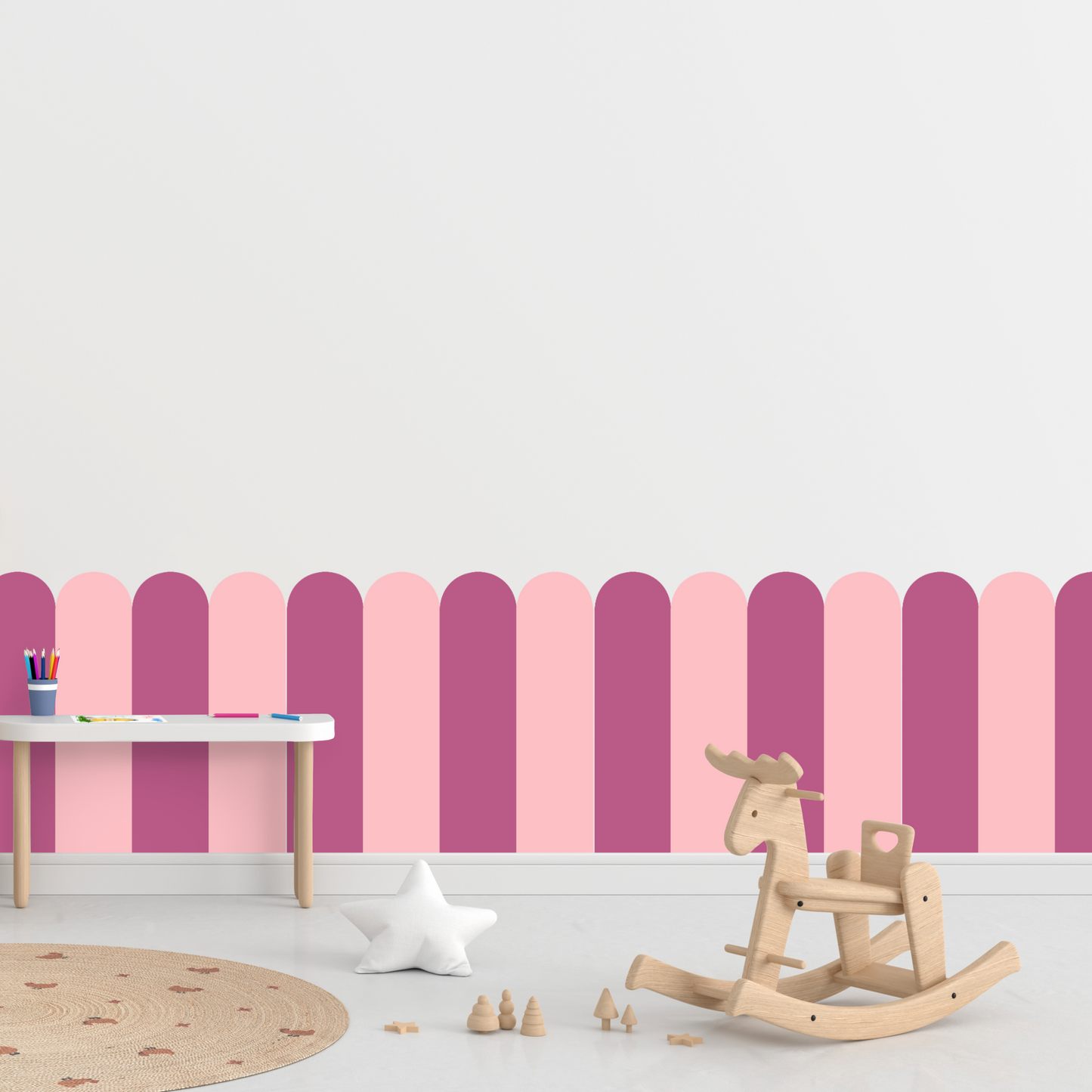 Self-Adhesive Textile Wallpaper – Arch – Candy Pink Shades