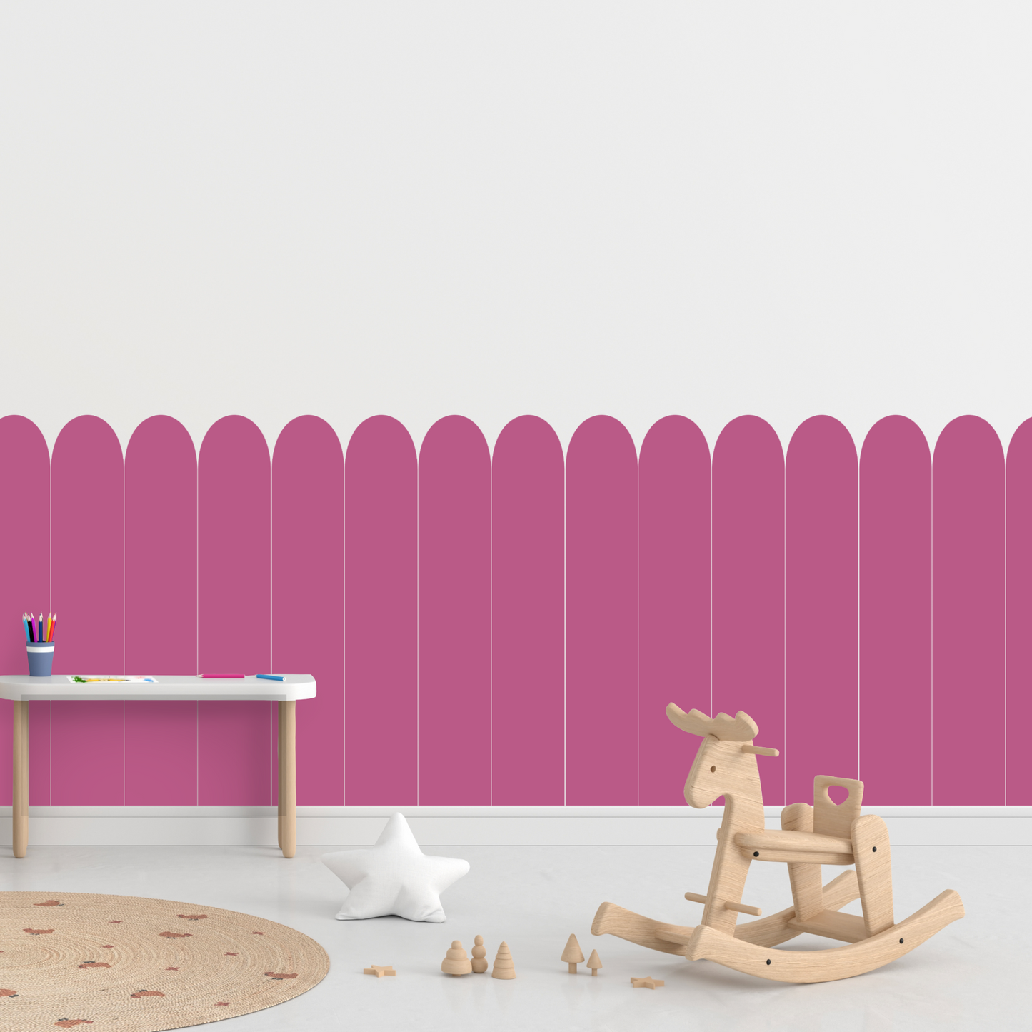 Self-Adhesive Textile Wallpaper – Arch – Candy Pink Shades