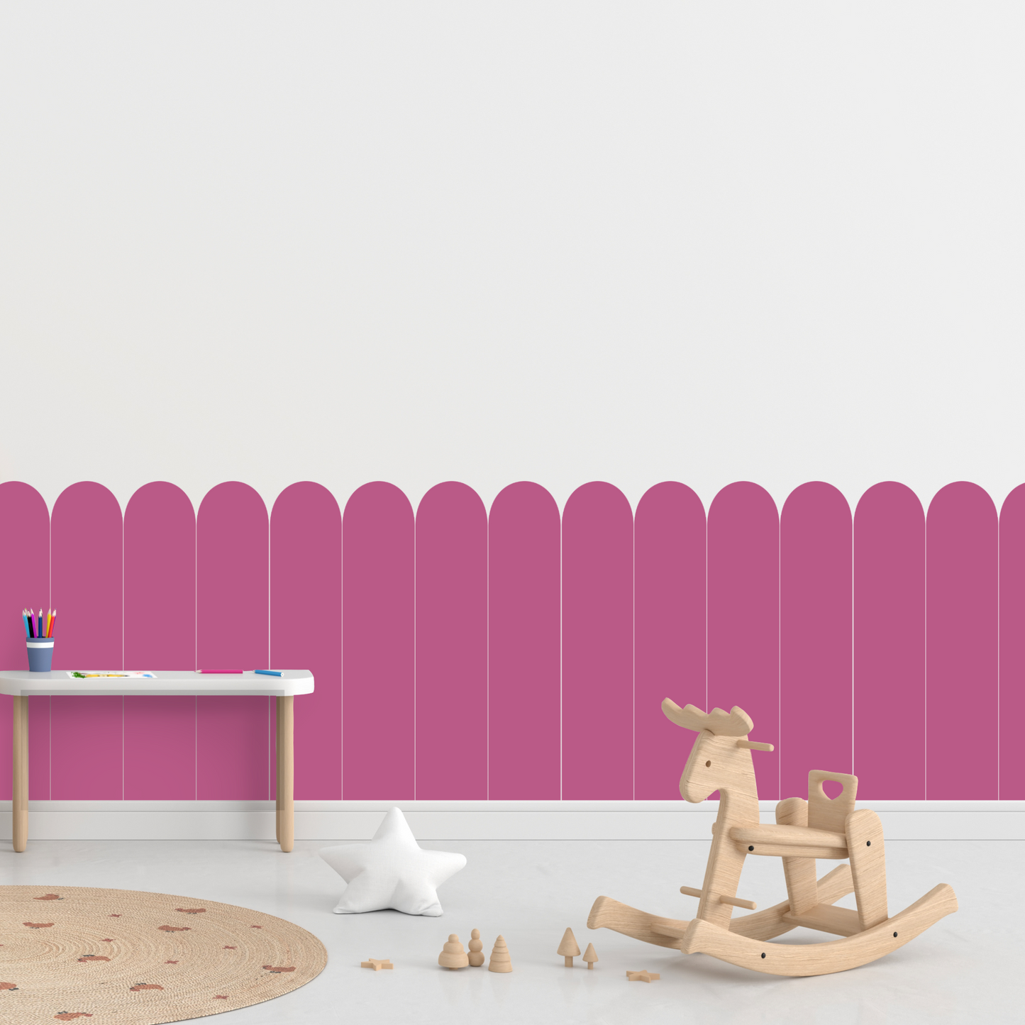 Self-Adhesive Textile Wallpaper – Arch – Candy Pink Shades