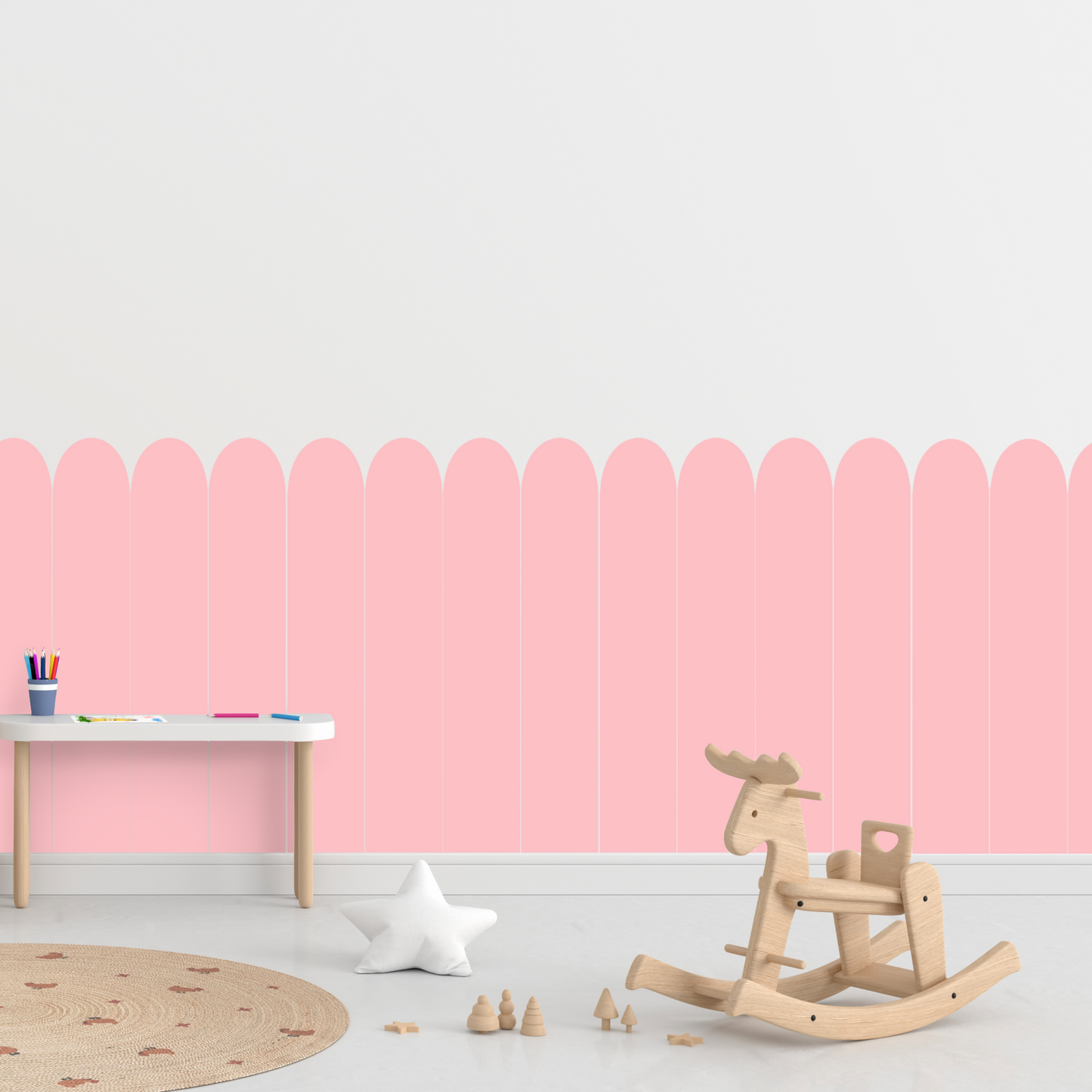 Self-Adhesive Textile Wallpaper – Arch – Candy Pink Shades