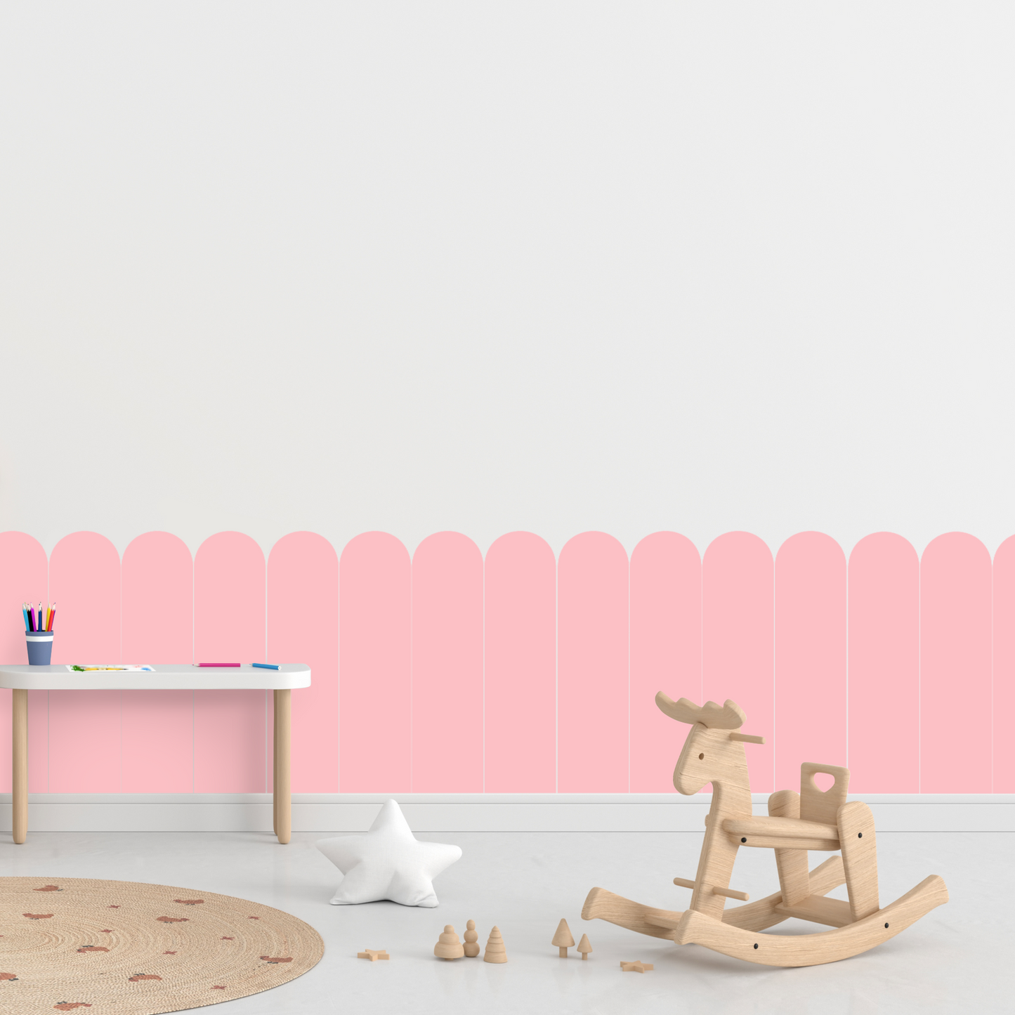Self-Adhesive Textile Wallpaper – Arch – Candy Pink Shades