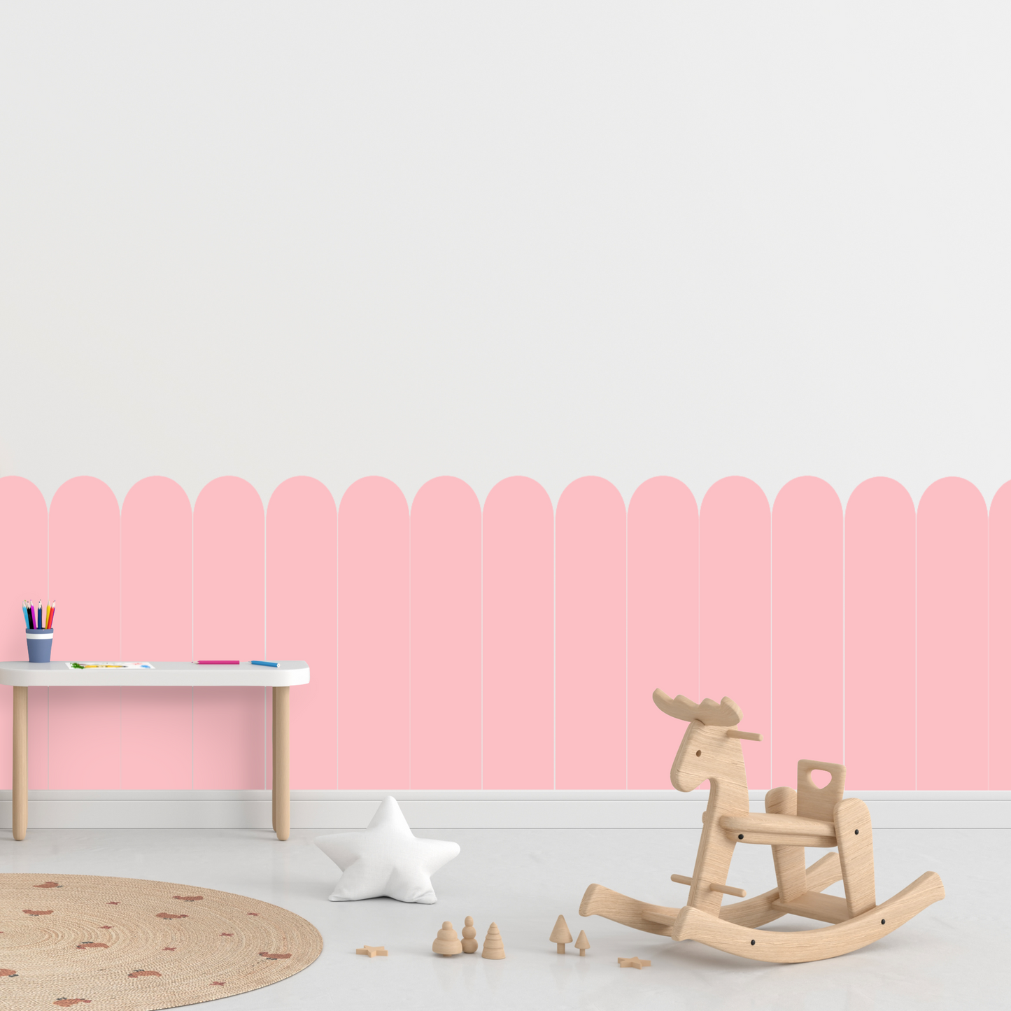 Self-Adhesive Textile Wallpaper – Arch – Candy Pink Shades