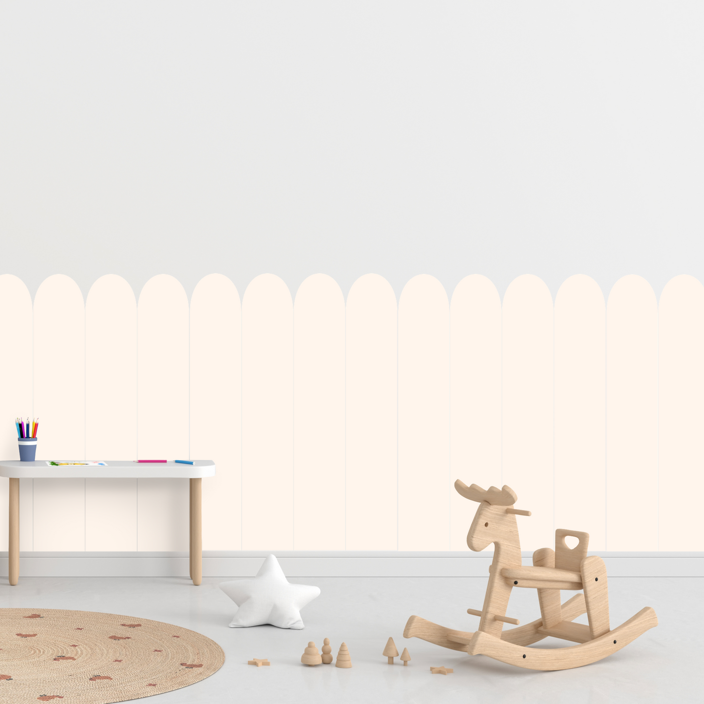 Self-Adhesive Textile Wallpaper – Arch – Cream Shades