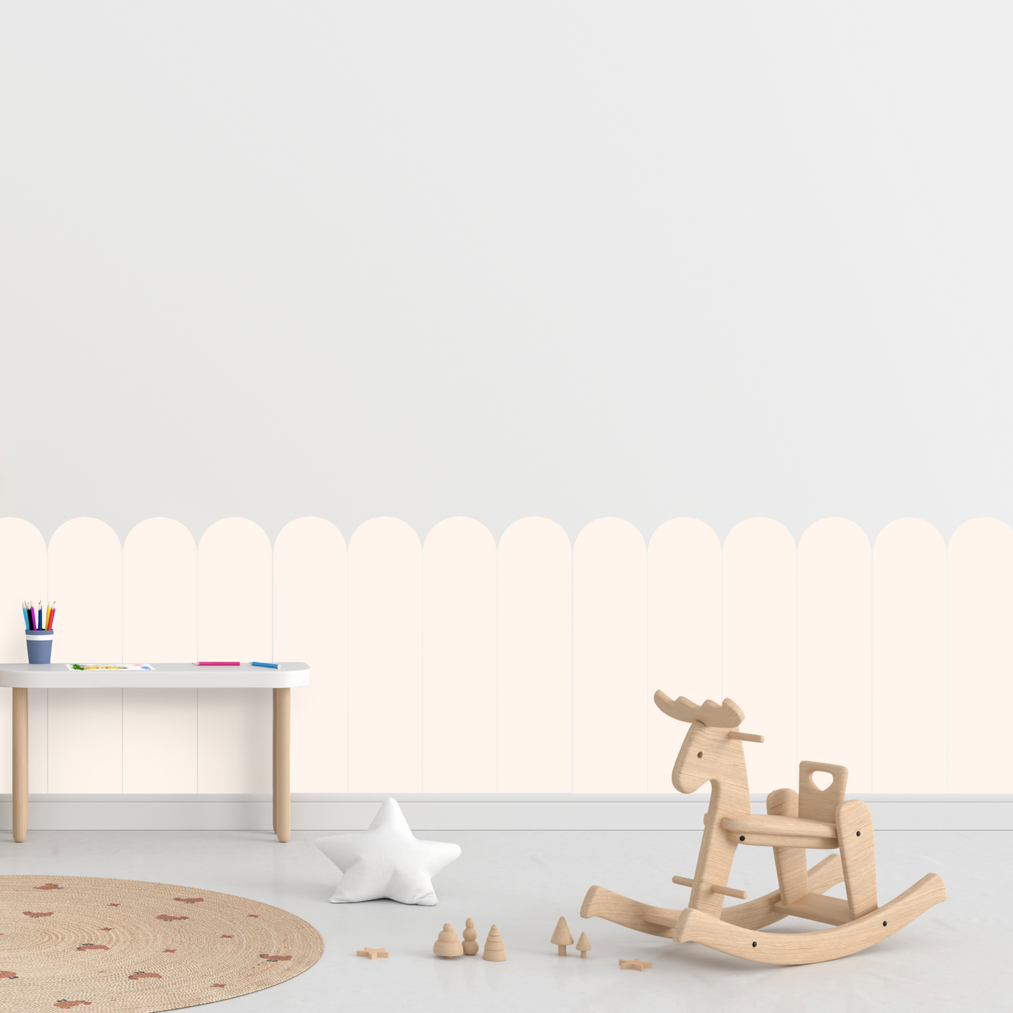 Self-Adhesive Textile Wallpaper – Arch – Cream Shades