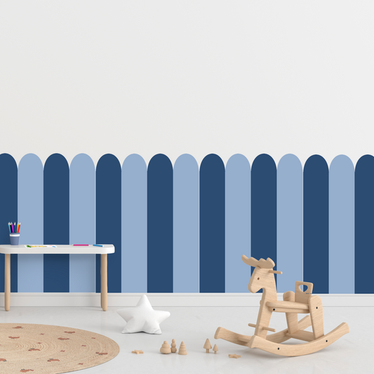 Self-Adhesive Textile Wallpaper – Arch – Dark Blue Shades