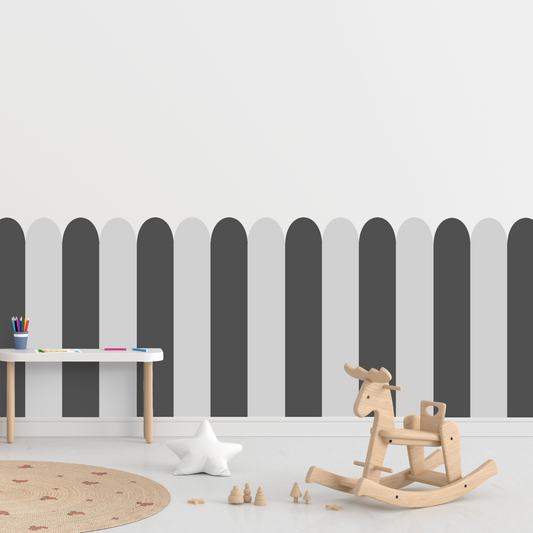 Self-Adhesive Textile Wallpaper – Arch – Gray Shades