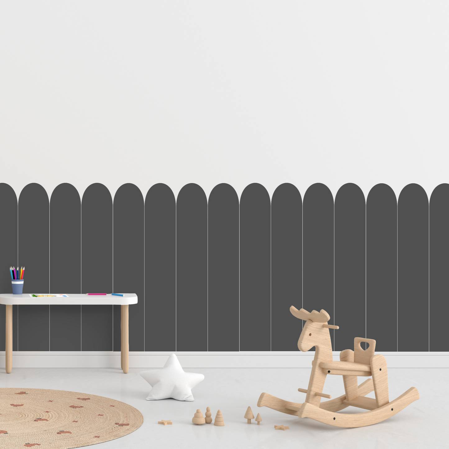 Self-Adhesive Textile Wallpaper – Arch – Gray Shades