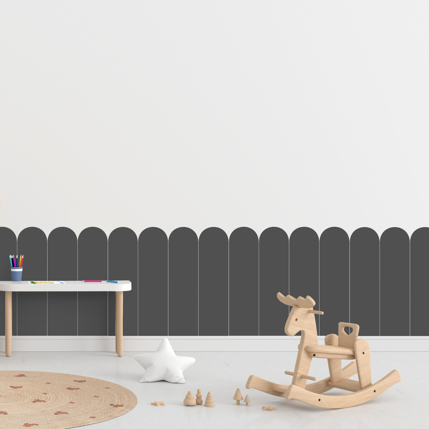 Self-Adhesive Textile Wallpaper – Arch – Gray Shades