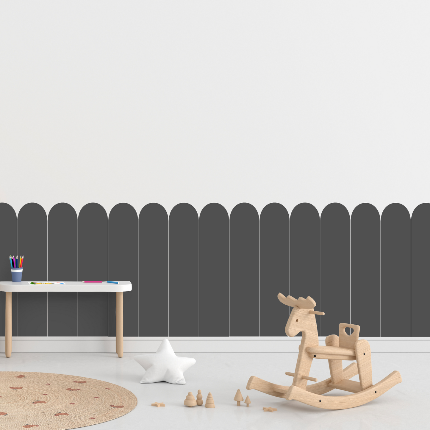 Self-Adhesive Textile Wallpaper – Arch – Gray Shades