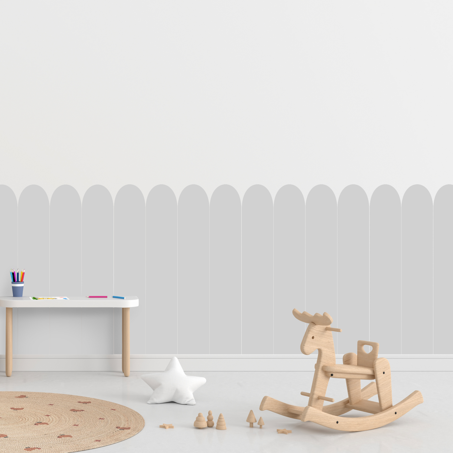Self-Adhesive Textile Wallpaper – Arch – Gray Shades